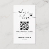 Moderne Trouwfoto's Deel De Liefde QR-code Informatiekaartje (Voorkant)