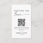 Moderne trouwfoto's Leg de liefde QR-code vast Informatiekaartje (Voorkant)