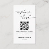 Moderne trouwfoto's Leg de liefde QR-code vast Informatiekaartje (Voorkant)