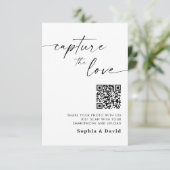 Moderne trouwfoto's leggen de liefde QR-code vast Informatiekaartje (Staand voorkant)