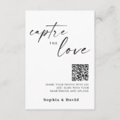 Moderne trouwfoto's leggen de liefde QR-code vast Informatiekaartje (Voorkant)
