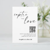 Moderne trouwfoto's leggen de liefde QR-code vast Informatiekaartje (Staand voorkant)