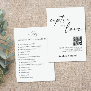 Moderne trouwfoto's leggen de liefde QR-code vast Informatiekaartje