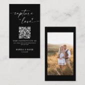 Moderne trouwfoto's leggen de liefde vast QR-code  Informatiekaartje (Voorkant / Achterkant)
