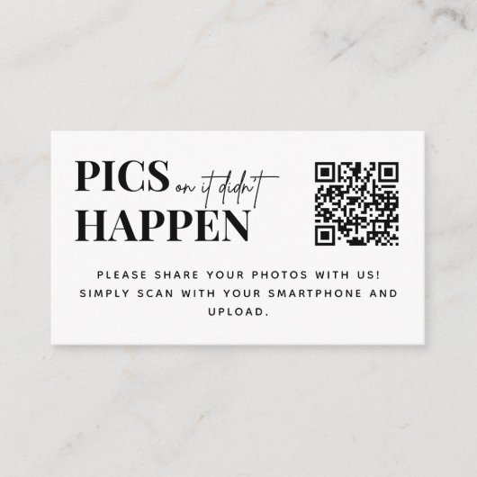 Moderne trouwfoto's of het gebeurde niet QR-code Informatiekaartje (Voorkant)
