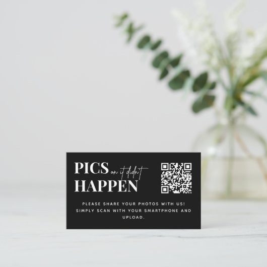 Moderne trouwfoto's of het gebeurde niet QR-code Informatiekaartje (Staand voorkant)