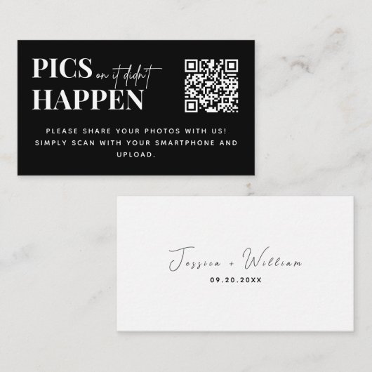 Moderne trouwfoto's of het gebeurde niet QR-code Informatiekaartje (Voorkant / Achterkant)