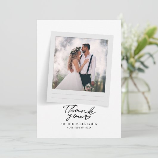 Moderne Trouwfoto's Script Bedankt (Staand voorkant)