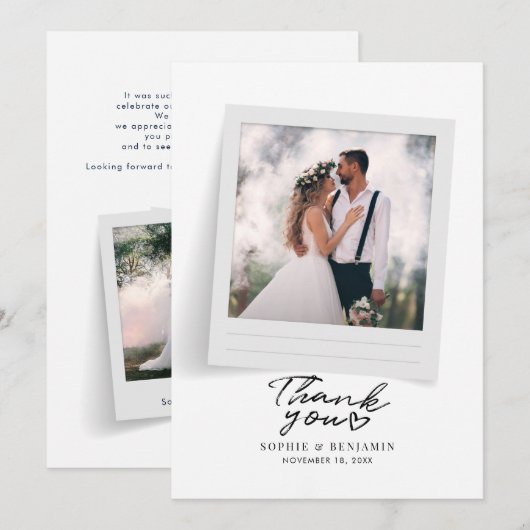 Moderne Trouwfoto's Script Bedankt (Voorkant / Achterkant)