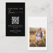 Moderne Trouwfoto's Vangen de Liefde QR Code Informatiekaartje (Voorkant / Achterkant)