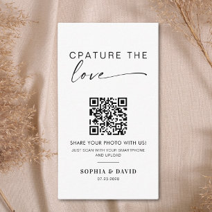 Moderne Trouwfoto's Vangen de liefde QR Code Informatiekaartje
