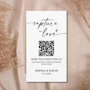 Moderne Trouwfoto's Vangen de Liefde QR Code Informatiekaartje