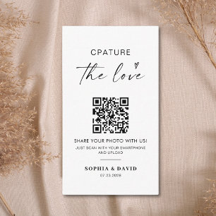 Moderne Trouwfoto's Vangen de liefde QR Code Informatiekaartje