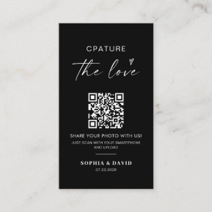 Moderne Trouwfoto's Vangen de liefde QR Code Informatiekaartje