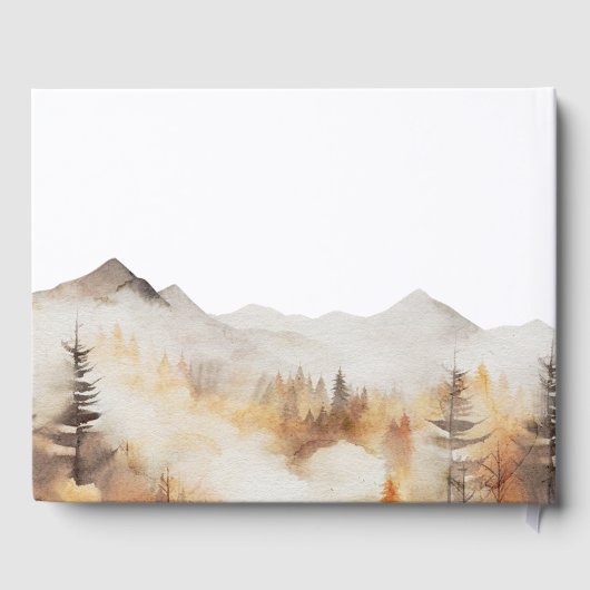 Moderne trouwgastboek Rustieke blokhut Gastenboek (Achterkant)