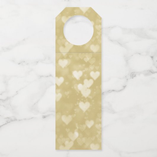 Moderne trouwgunst met gouden hart flessenhanger (Achterkant)