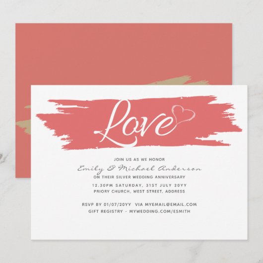 Moderne trouwjubilea uitnodigingen - ELKE MIJLPAAL (Voorkant / Achterkant)