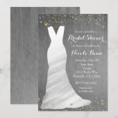 Moderne Trouwjurk Confetti Harten Bruidsmeisjesfee Kaart (Voorkant / Achterkant)