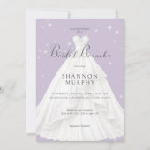 Moderne trouwjurk Paarse Sparkle Bridal Brunch Kaart (Voorkant)