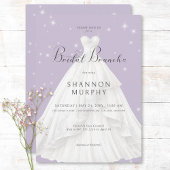Moderne trouwjurk Paarse Sparkle Bridal Brunch Kaart
