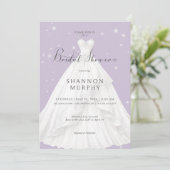 Moderne Trouwjurk Paarse Sparkle Vrijgezellenfeest Kaart (Staand voorkant)