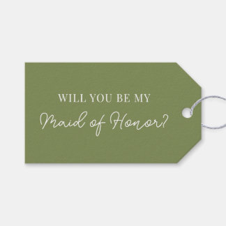 Moderne Trouwjurk Voorstel Tag Cadeaulabel