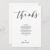 Moderne trouwkaart bedankt kaart (Voorkant / Achterkant)