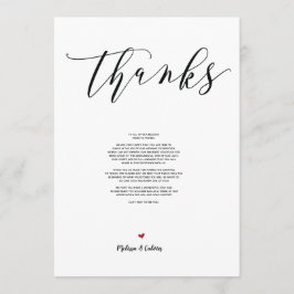 Moderne trouwkaart bedankt kaart