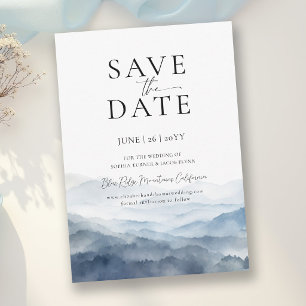 Moderne Trouwkaart Blue Ridge Bergen Save the Date Kaart