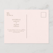 Moderne Trouwkaart Blush Save the Date Briefkaart (Achterkant)