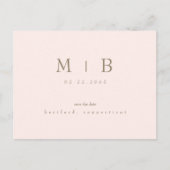 Moderne Trouwkaart Blush Save the Date Briefkaart (Voorkant)