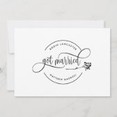 Moderne trouwkaart / elopement-aankondiging kaart (Achterkant)