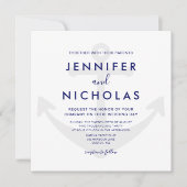 Moderne Trouwkaart met anker Kaart (Voorkant)