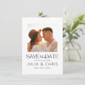 Moderne trouwkaart met foto om op te slaan  save the date (Staand voorkant)