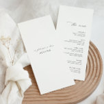 Moderne trouwkaart met gastnaam menu<br><div class="desc">Uniek en praktisch, dit moderne menu bevat de naam van elke gast, waardoor er geen aparte plaatskaarten nodig zijn. Perfect voor het toevoegen van een persoonlijke en stijlvolle touch aan uw bruiloft of vrijgezellenfeest. De design zijn veelzijdig, geschikt voor bruiloften, vrijgezellenfeesten, baby showers, verjaardagen en zelfs chique bedrijfsevenementen. Sjabloon is...</div>