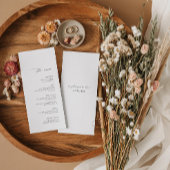 Moderne trouwkaart met gastnaam menu