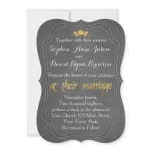 Moderne trouwkaart met goudkleurige folie en krijt