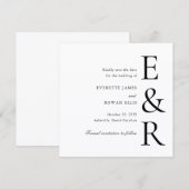 Moderne Trouwkaart Met Klinkende Initiaal Save The Date (Voorkant / Achterkant)