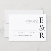 Moderne Trouwkaart Met Krachtig Monogram Minimalis