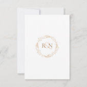 Moderne trouwkaart met laurierkrans RSVP kaartje (Achterkant)