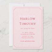 Moderne Trouwkaart met Roze Lettertype Kaart (Voorkant)