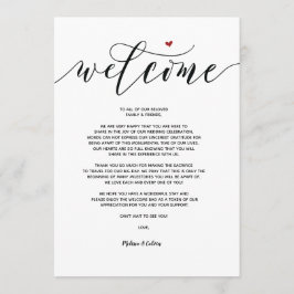 Moderne trouwkaart met welkom en agenda v9 kaart