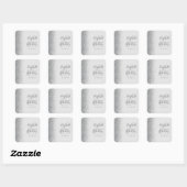 Moderne Trouwkaart met Zilver Glitter Rand Vierkante Sticker (Vel)