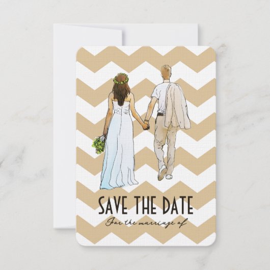 Moderne Trouwkaart om de Datum te Bewaren Save The Date (Voorkant)
