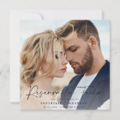 Moderne trouwkaart Reserva la Fecha crème zwart Be Save The Date (Voorkant)