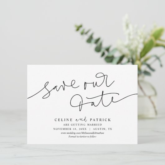 Moderne Trouwkaart, Save Our Date Kaarten (Staand voorkant)