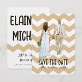 Moderne Trouwkaart Save The Date (Voorkant / Achterkant)