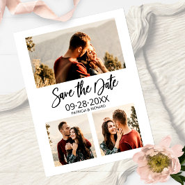Moderne Trouwkaart Save The Date 3 Foto Collage Briefkaart