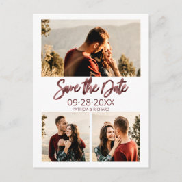 Moderne Trouwkaart Save The Date 3 Foto Collage Briefkaart