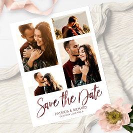Moderne Trouwkaart Save The Date 4 Foto Collage Briefkaart